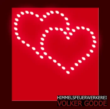 Lichterbild Brennendes Doppelherz Hochzeit