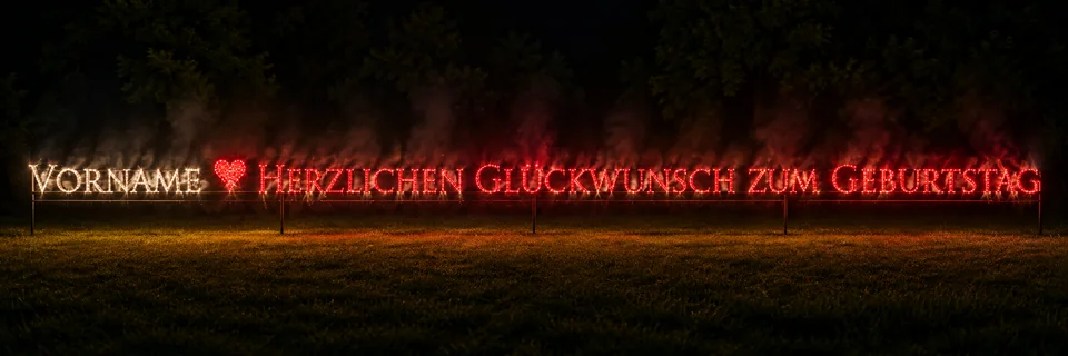 Lichterbild "Vorname mit Herz und Herzlichen Glückwunsch Zum Geburtstag"